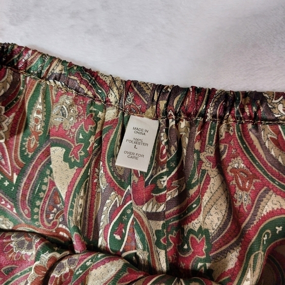 VICTORIA’S SECRET VINTAGE PLUM PAISLEY PAJAMA SET SIZE LARGE - Picture 11 of 12